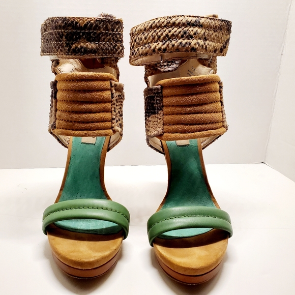 Mia limited edition Rocco green lizard sandals - Picture 5 of 6